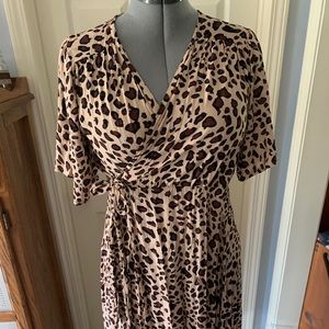 Cheetah Print Wrap Dress